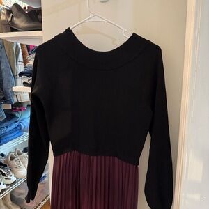 Nanette Lepore Black and Burgundy Dress